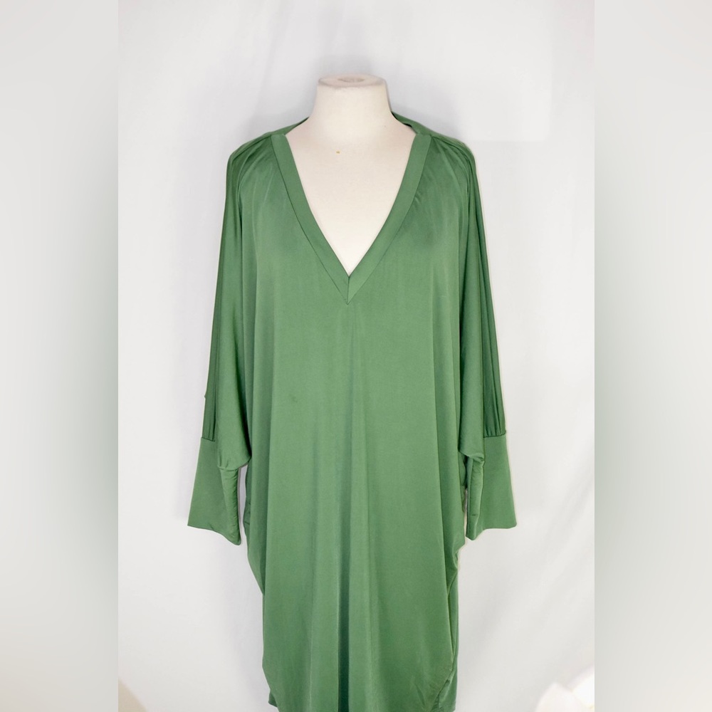 Eloquii Green V-Neck Shift Dress